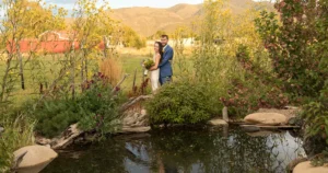 New Mexico offers dramatic lighting for photos as seen in this wedding portrait