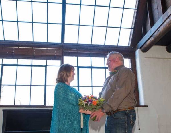 The studio is a bright spot on a stormy day