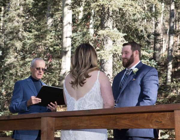 An elopement at the Midway Bridge at Taos Ski Valley