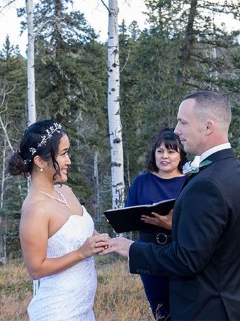 Crystal performs a wedding in Taos New Mexico