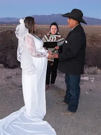 Crystal marries a couple in Taos New Mexico