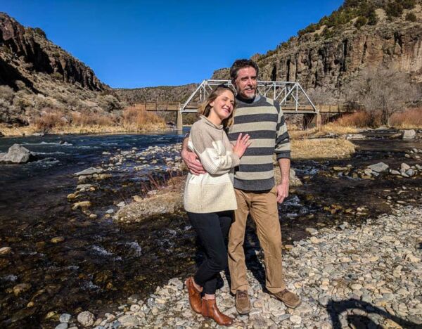 Eloping at the John Dunn Bridge at the confluence of the Rio Grande and Rio Hondo north of Taos.