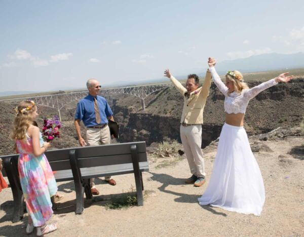 Wedding photo at the Gorge Bridge Overlook