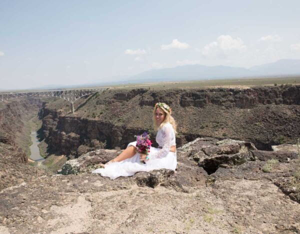 Wedding photo at the Gorge Bridge Overlook