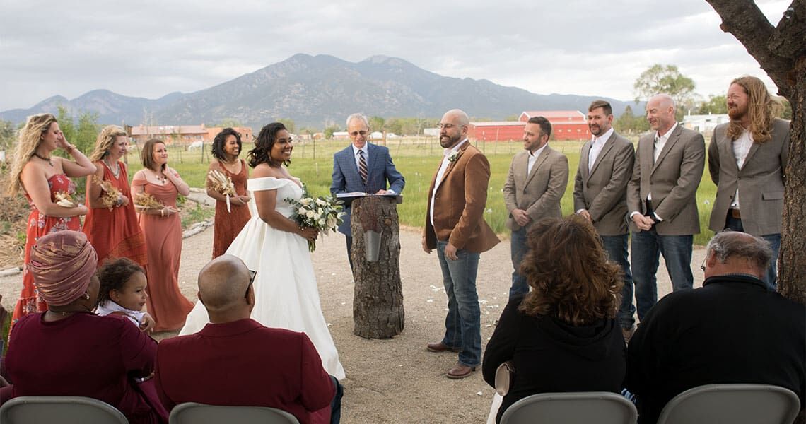 Wedding ceremony at SpiriTaos Gardens wedding venue