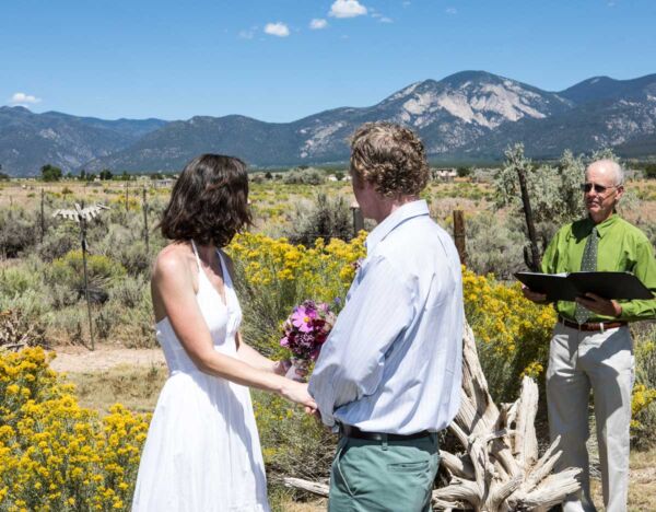 A wedding officiated by Dan Jones at the Bareiss Gallery location