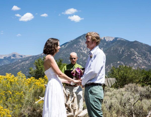A wedding officiated by Dan Jones at the Bareiss Gallery location