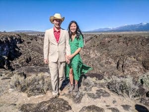 A couple eloping in Taos, New Mexico.