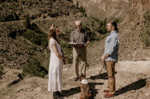 Dan Jones officiates a wedding at a private location