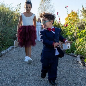 Flower boy and flower girl having fun doing their part of the wedding at SpiriTaos Gardens